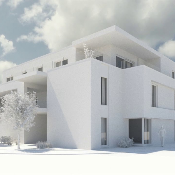 Massing render of a residential building generated by optio